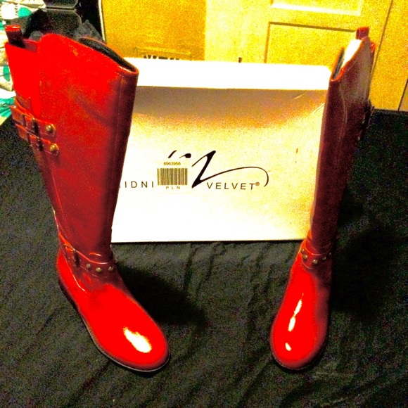 Buckle Riding Boot Red Size 10 - Picture 5 of 9